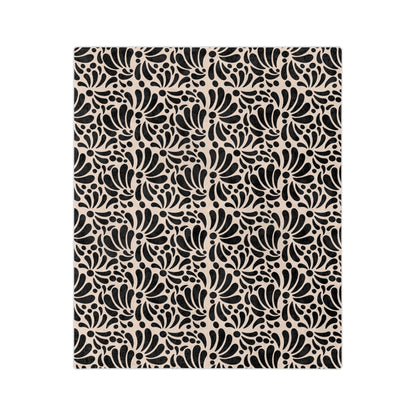 Black Talavera Soft Blanket - Covina Talavera Negra