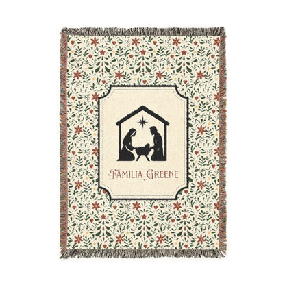 Christmas Nativity Scene Blanket Customized Navidad Cobija Talavera