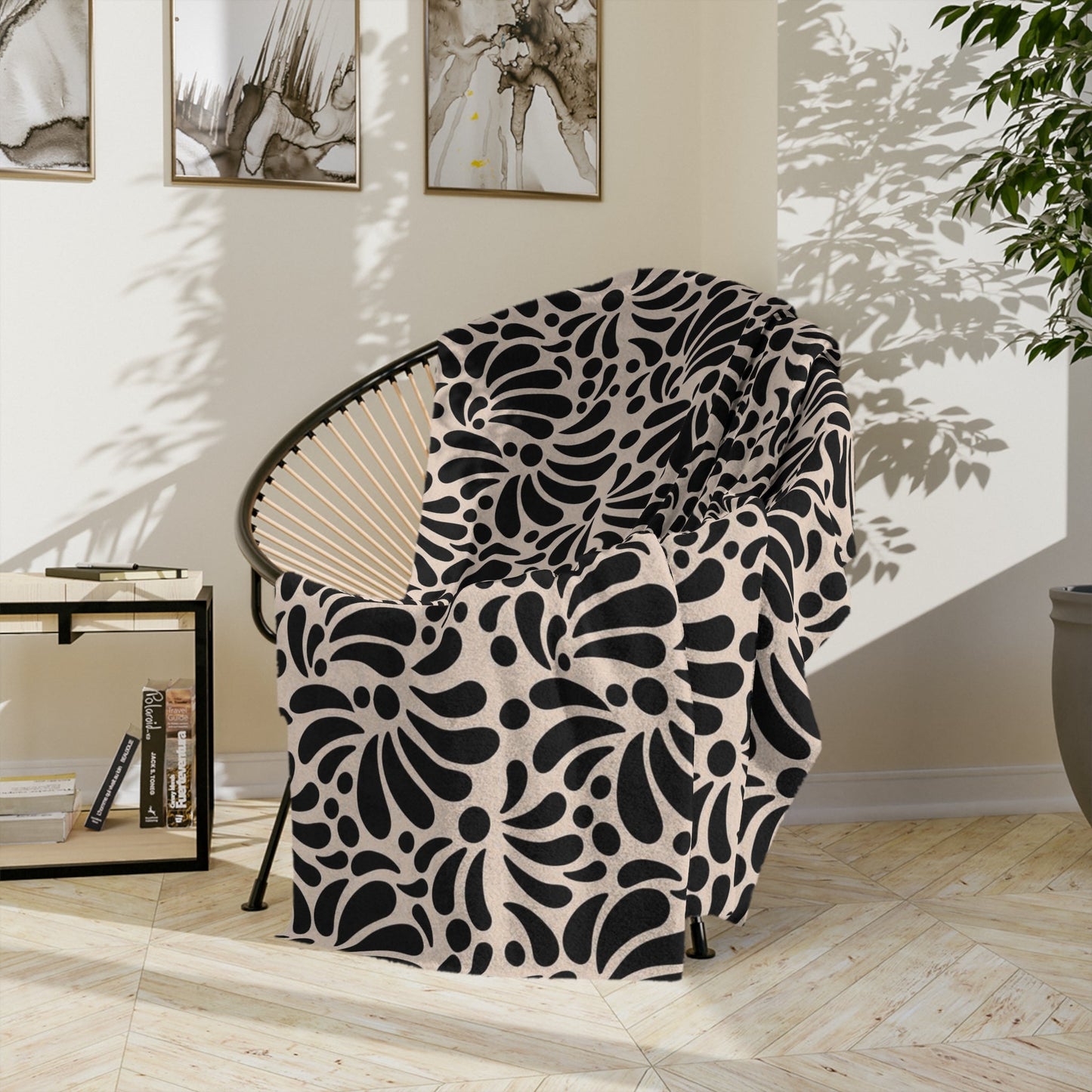 Black Talavera Soft Blanket - Covina Talavera Negra