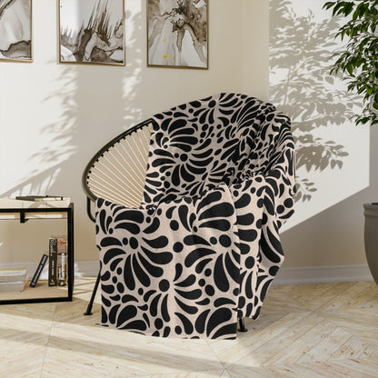 Black Talavera Soft Blanket - Covina Talavera Negra