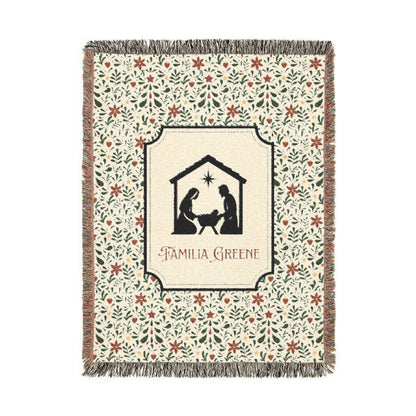 Christmas Nativity Scene Blanket Customized Navidad Cobija Talavera