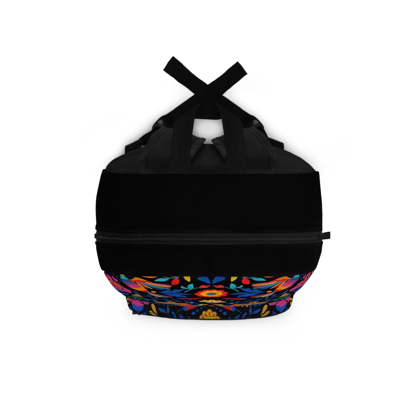 Mexican Backpack. Otomi Mexican Black and colorful back pack with Mexican art bag. Casual backpack for work, adventure or school.