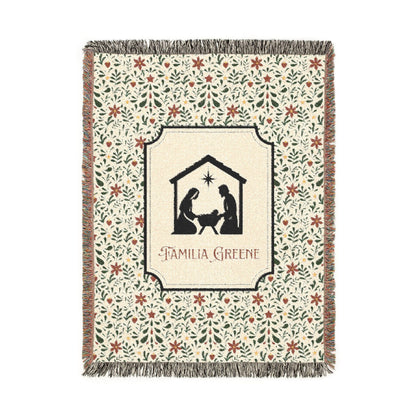 Christmas Nativity Scene Blanket Customized Navidad Cobija Talavera