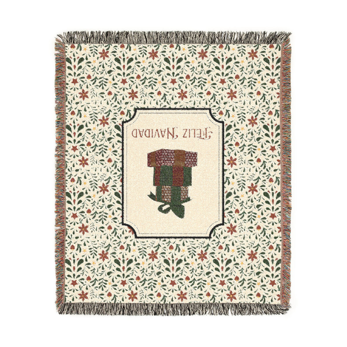 Christmas Blanket Talavera Blanket - Feliz Navidad Cobija Talavera