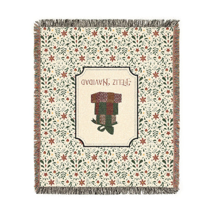 Christmas Blanket Talavera Blanket - Feliz Navidad Cobija Talavera
