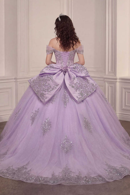 Ladivine 15730 Glitter Tulle Embroidered Lace Applique Sweet 16 Gown