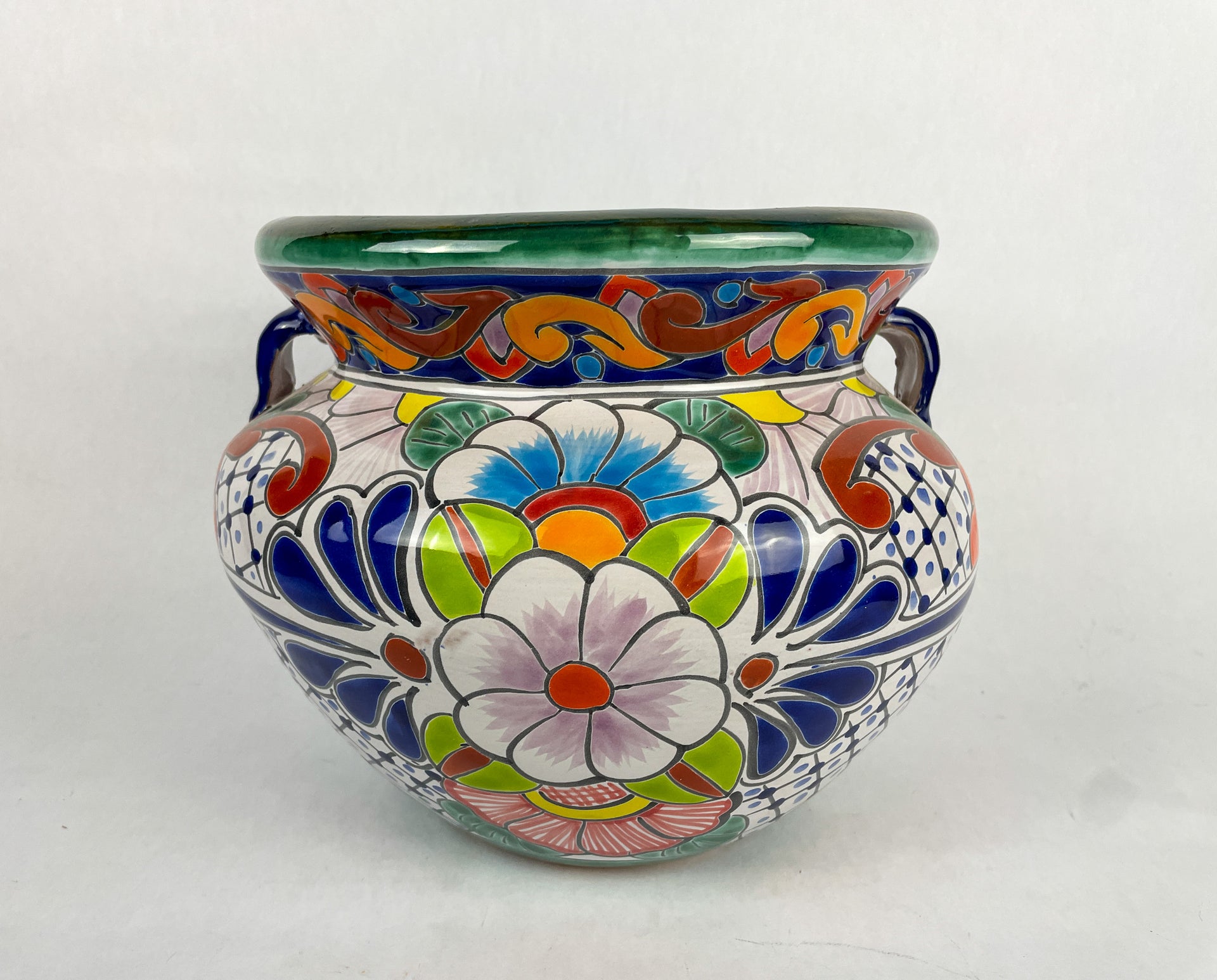 home depot large ceramic flower pots Mexican Planter Large Talavera Planter 13 Inches – TheMexHub