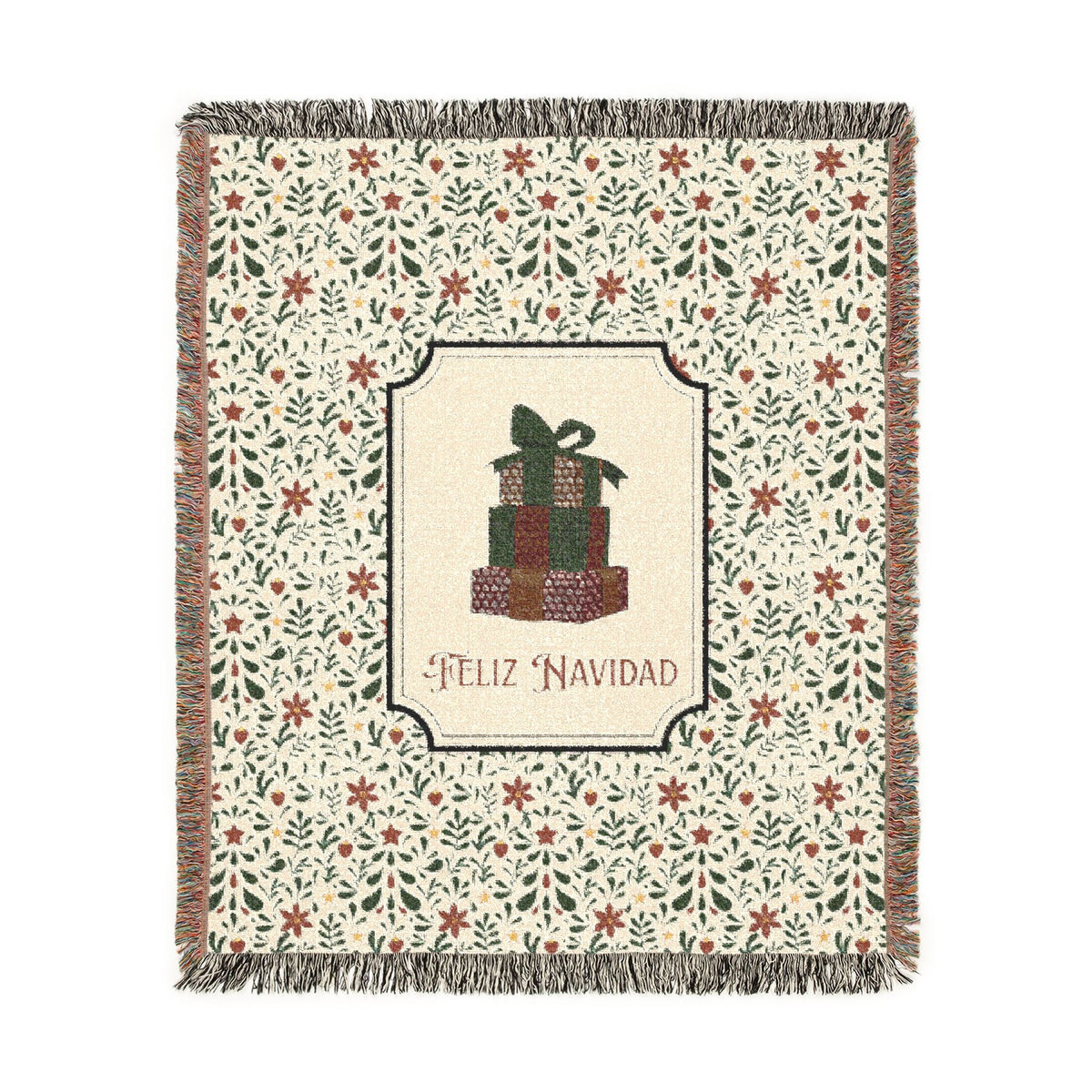 Christmas Blanket Talavera Blanket - Feliz Navidad Cobija Talavera