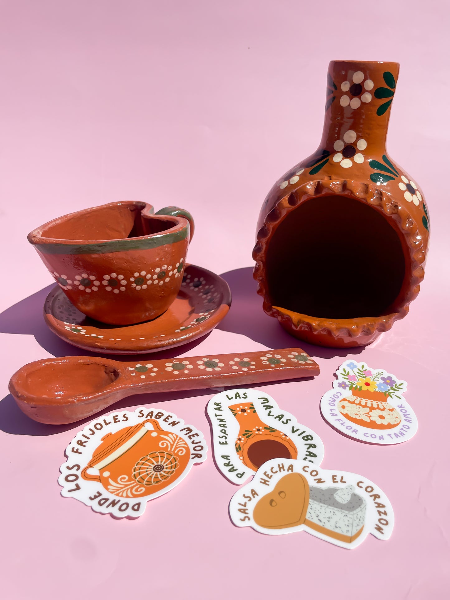 Mothers Day Gift Set Mexican Clay Pottery Gift Set Regalo para Dia de las Madres