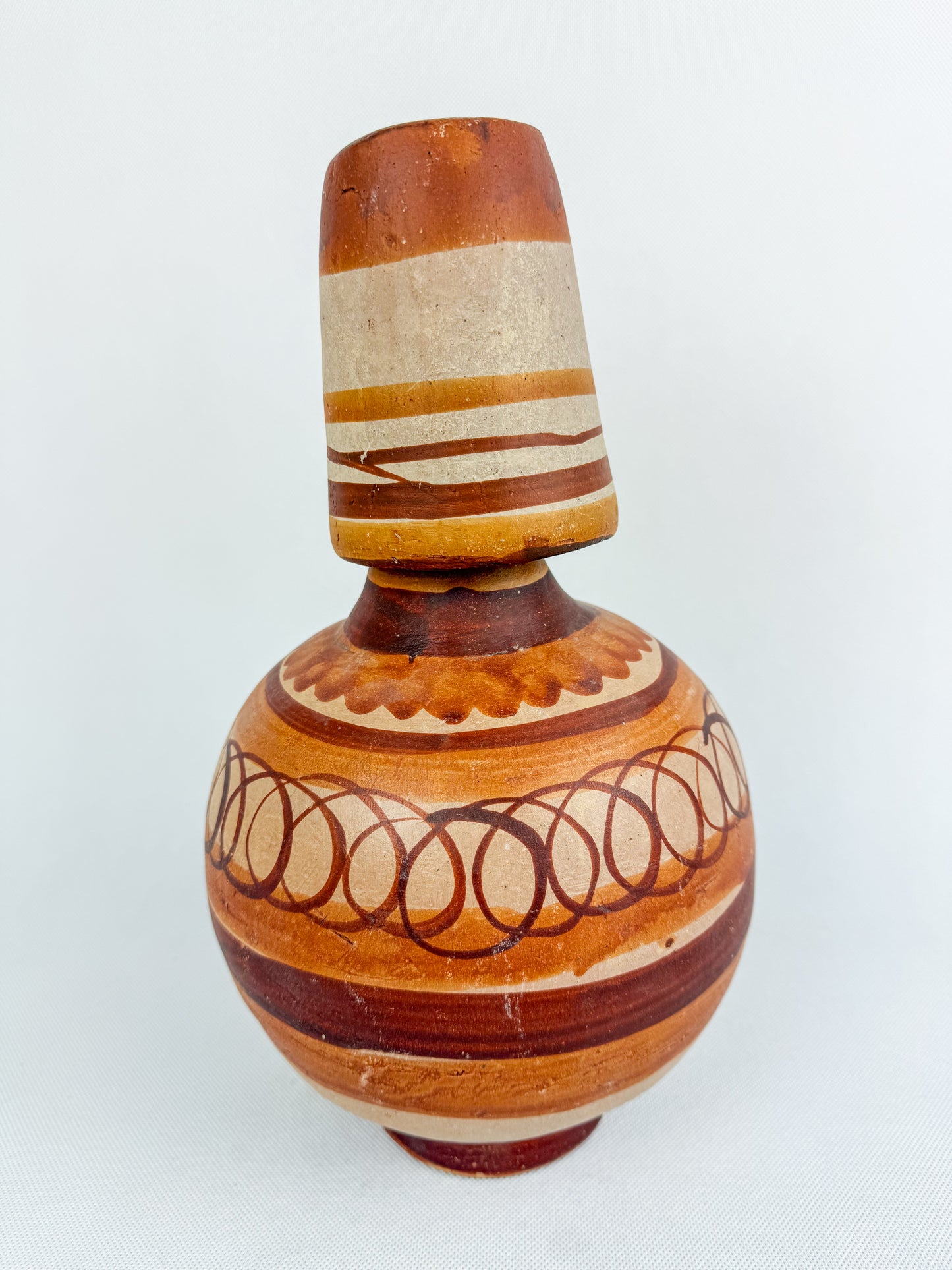 Mexican Clay Botellon Bottle 2 Liters Botellon de Barro Terracotta