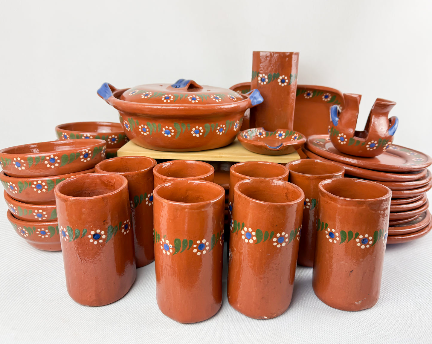 Michoacan Red Clay Pottery Dinnerware Set - Vajilla de Barro