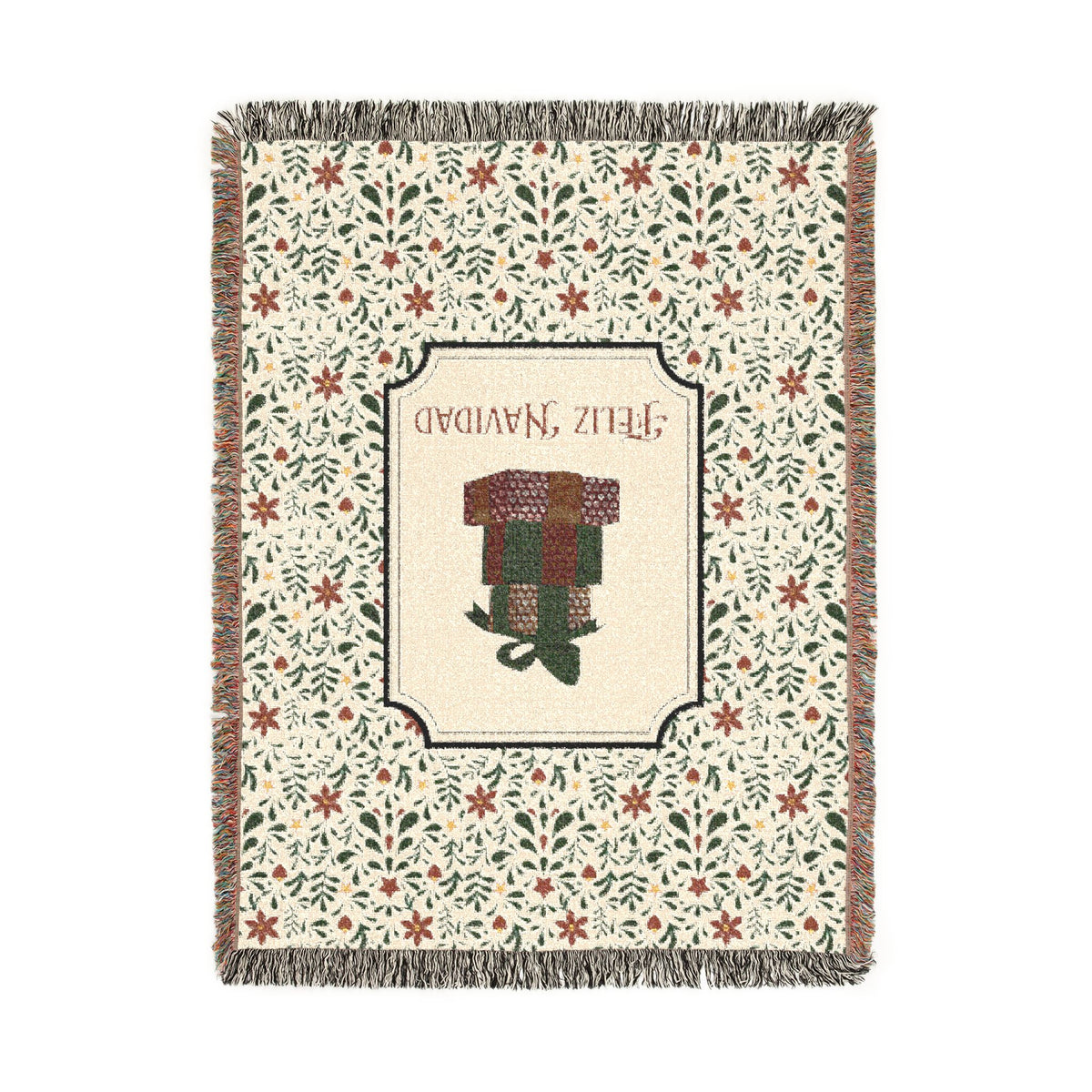 Christmas Blanket Talavera Blanket - Feliz Navidad Cobija Talavera