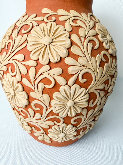Gaytan Clay Vase DISCOUNTED Tall Mexican Flower Vase Mexican Barro Florero