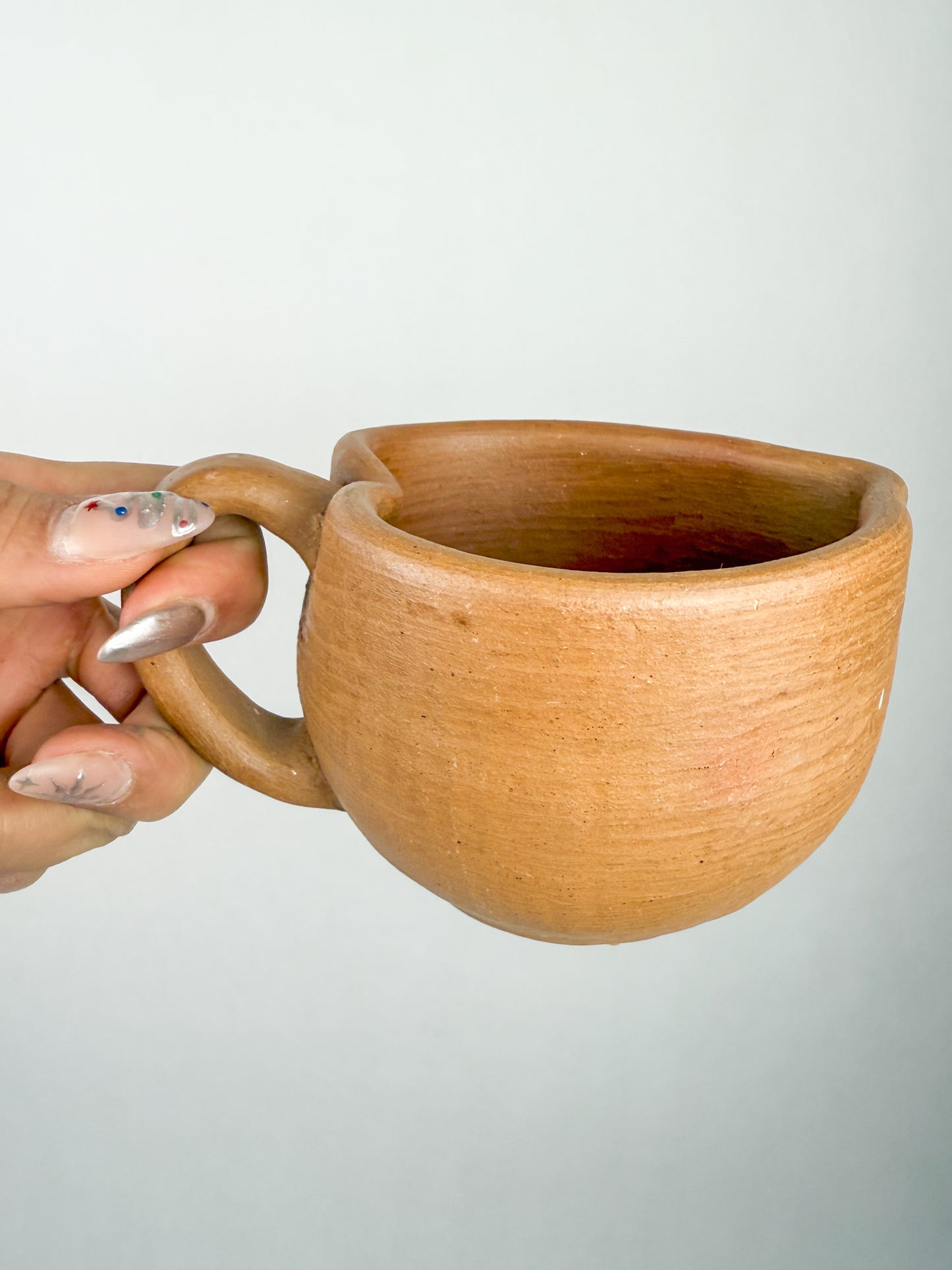 Oaxaca Red Clay Pottery Heart Mug Taza Corazon Heart Cup Oaxaca Clay