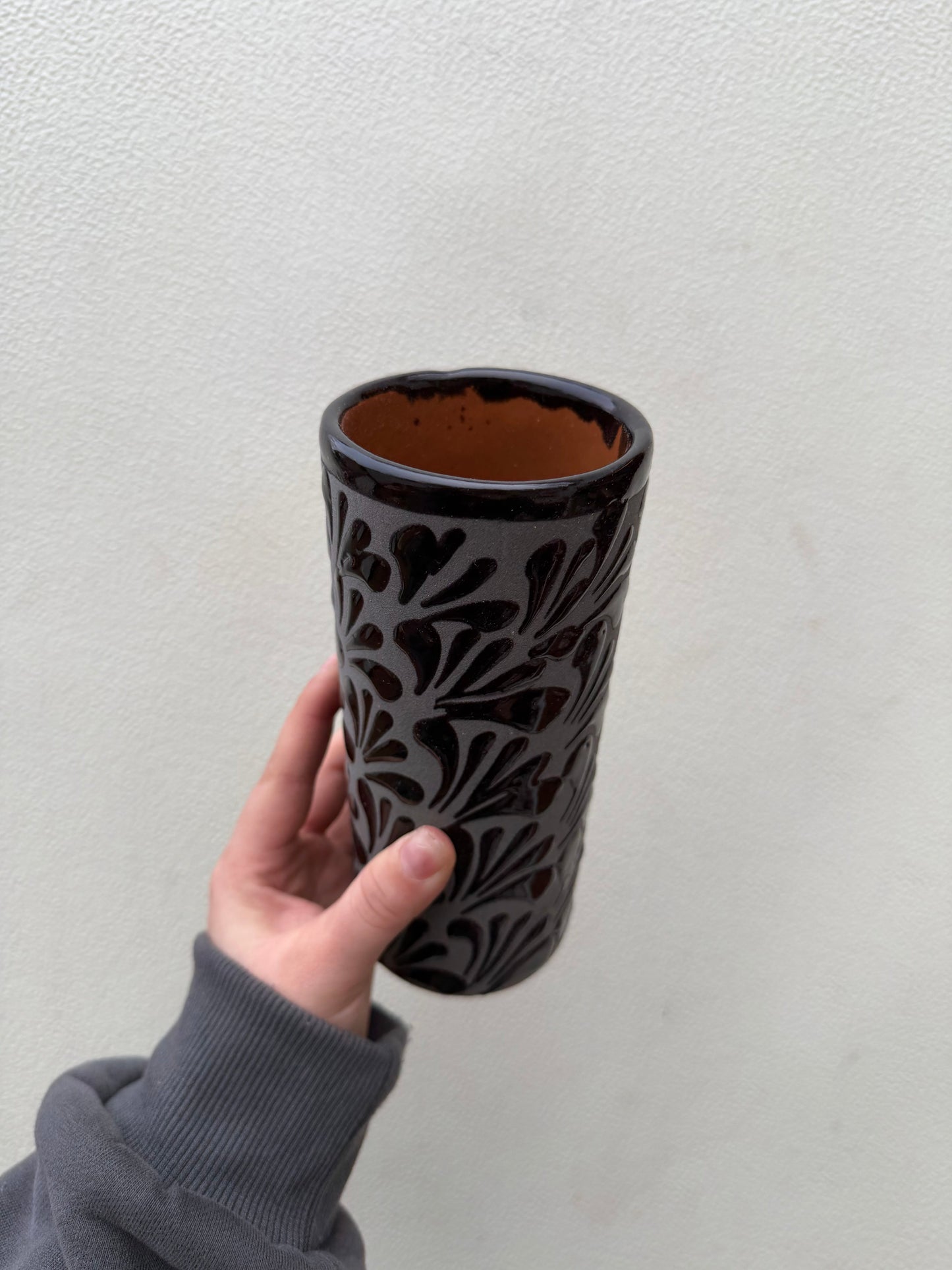 Mexican Clay Cup Black - Vaso Negro Barro