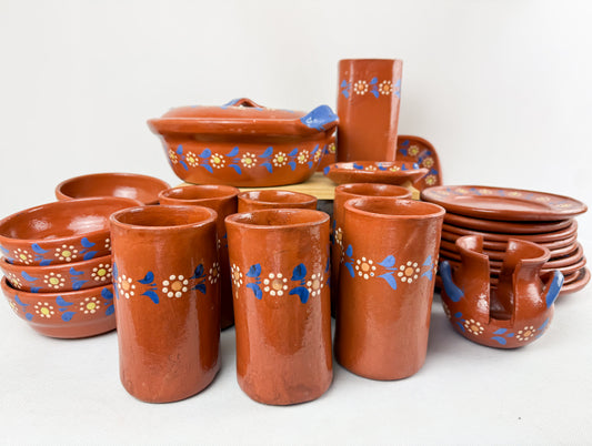 Michoacan Red Clay Pottery Dinnerware Set - Vajilla de Barro