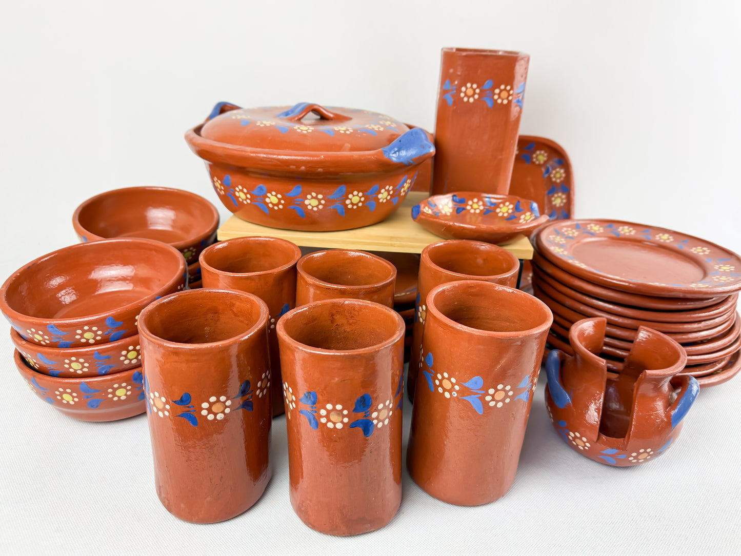 Michoacan Red Clay Pottery Dinnerware Set - Vajilla de Barro