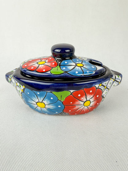 Mexican Salsa Bowl Talavera Bowl With Lid Salsera Con Tapa