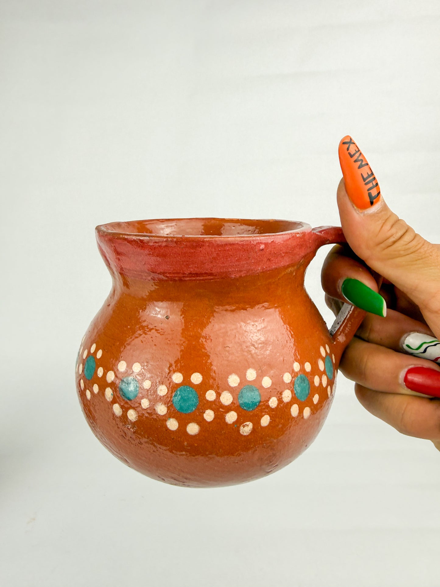 Michoacan Mexican Clay Mugs 2pc Set Mexican Cups Tazas De Barro Lead Free