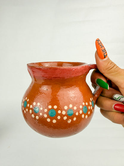 Michoacan Mexican Clay Mugs 2pc Set Mexican Cups Tazas De Barro Lead Free