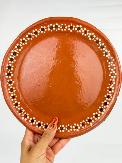 Mexican Clay Plates Round Set 4pc - Platos Barro