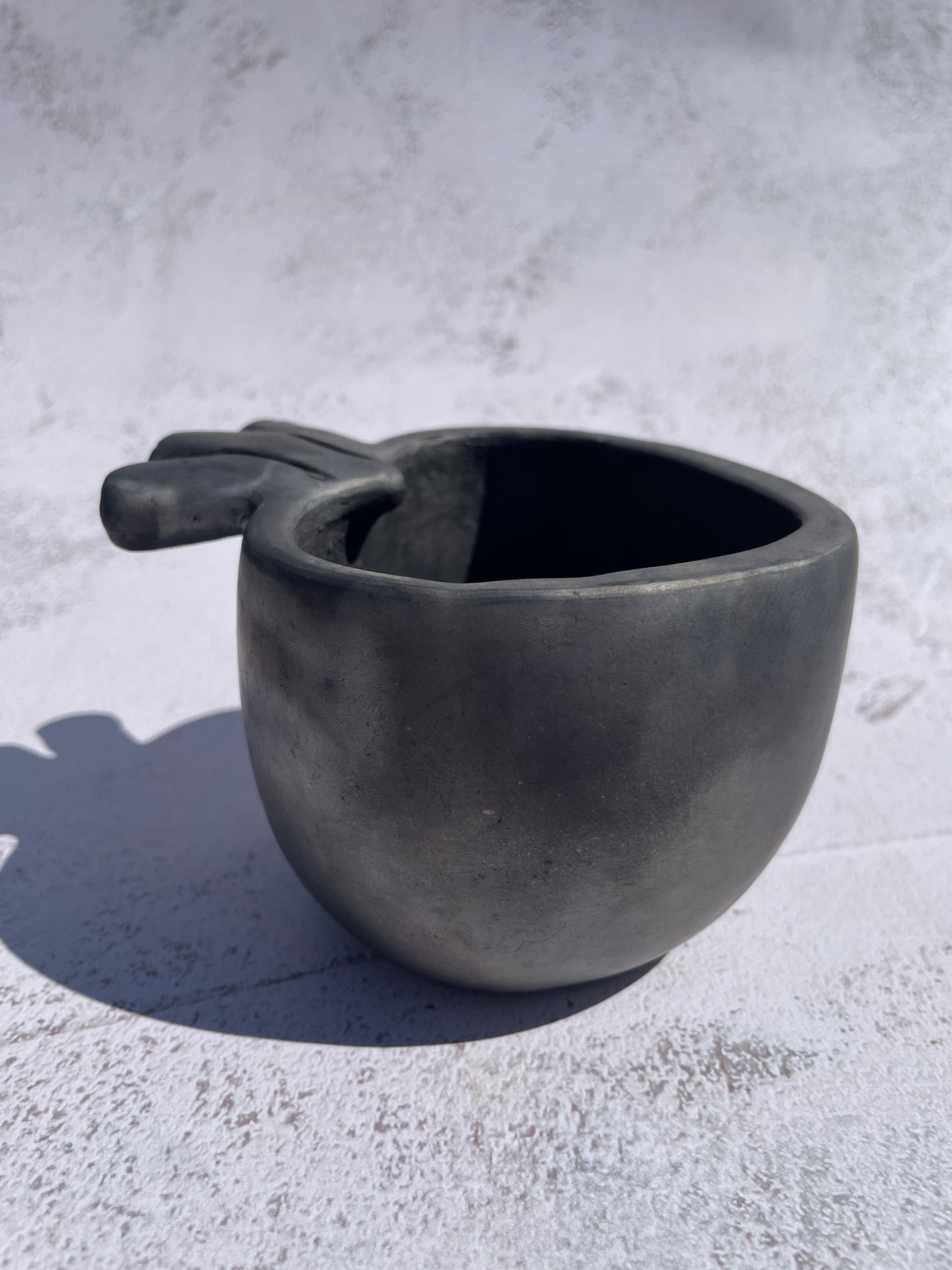 Oaxaca Black Pottery Heart Shaped Bowl with Spoon Tazón de Corazón