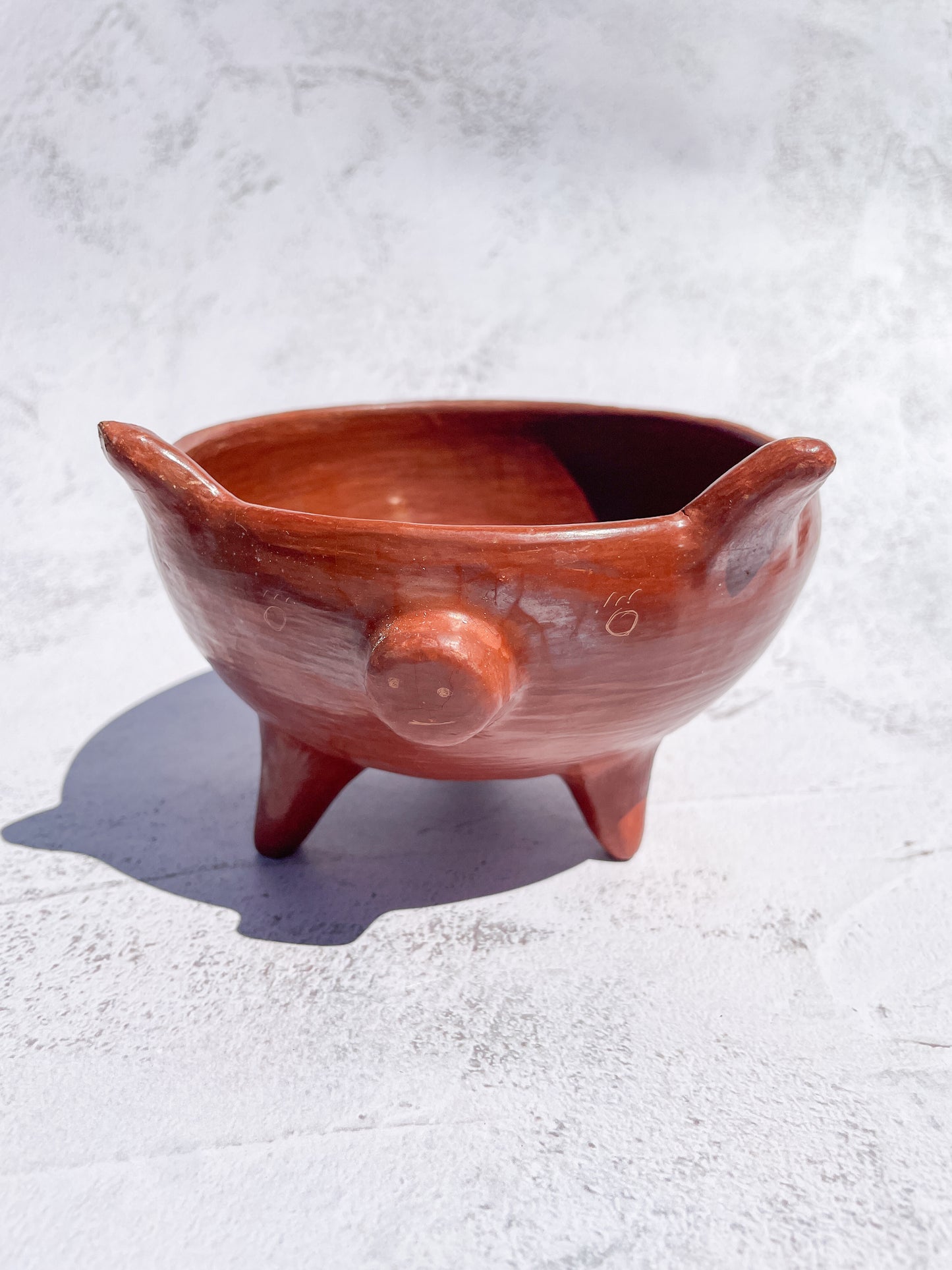 Oaxaca Red Clay Piggy Bowl Salsero Marranito Barro Rojo Marranito Bowl Chochinito Bowl
