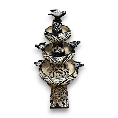 Talavera Blue & White Fountain | Authentic Mexican Ceramic Water Feature
