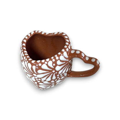 Heart Mug & Pitcher Set | Handmade Mexican Pottery (9-Pieces)