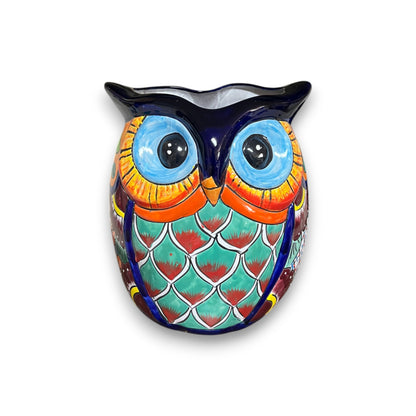 Extra Large Talavera Owl Planter | Hand-Painted Mexican Décor
