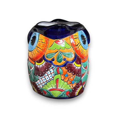 Extra Large Talavera Owl Planter | Hand-Painted Mexican Décor