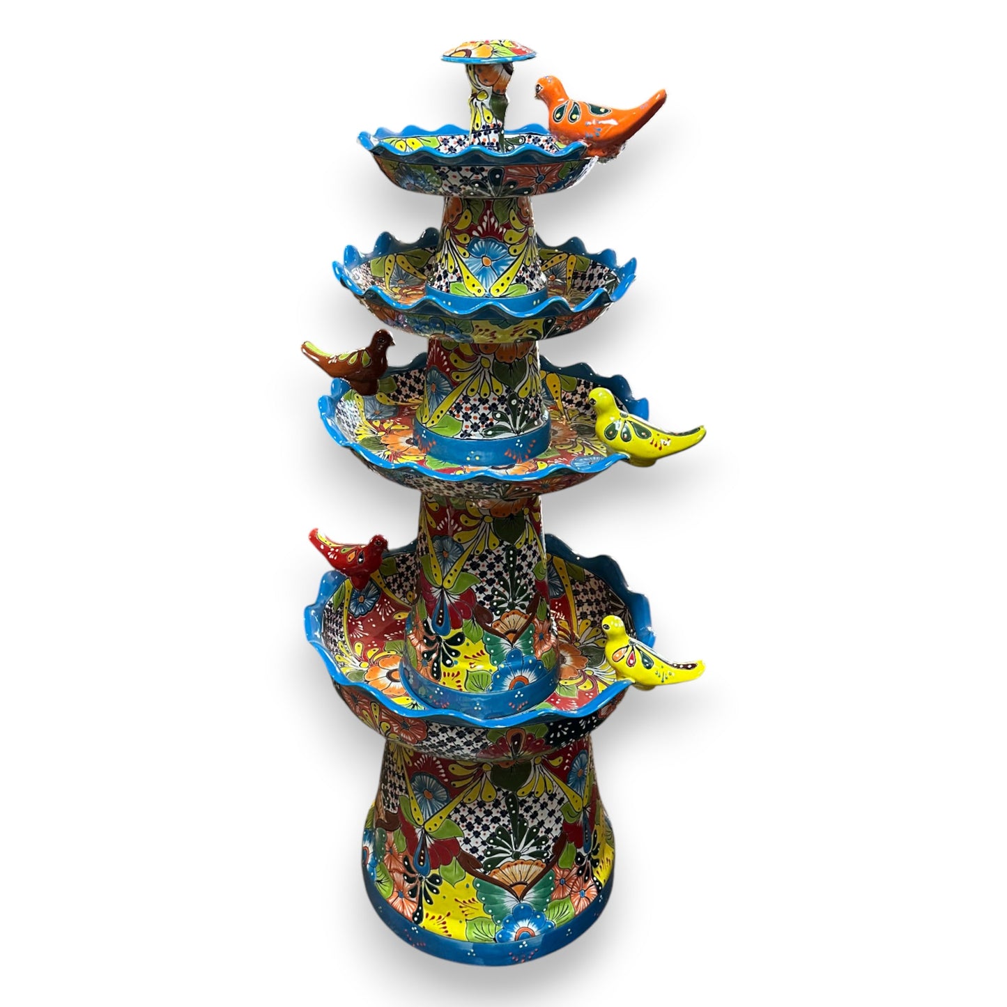 Grand Talavera Garden Fountain | Handcrafted Mexican Art