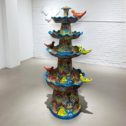 Grand Talavera Garden Fountain | Handcrafted Mexican Art