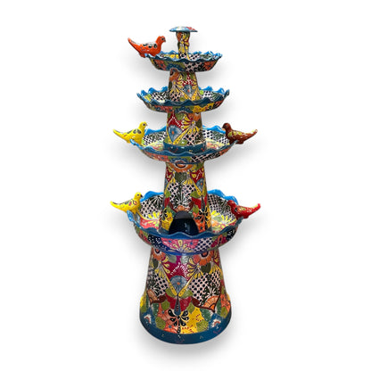 Grand Talavera Garden Fountain | Handcrafted Mexican Art