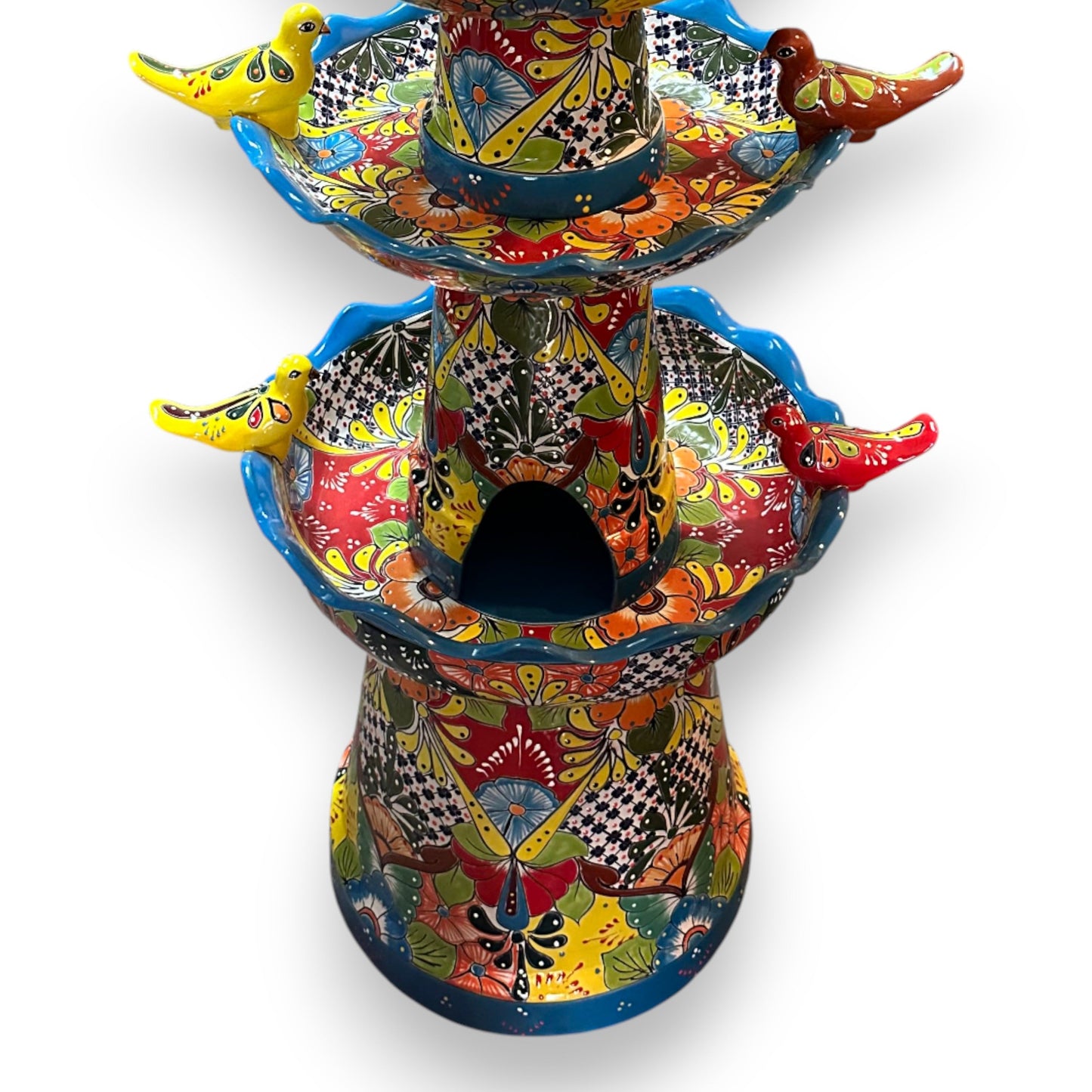 Grand Talavera Garden Fountain | Handcrafted Mexican Art