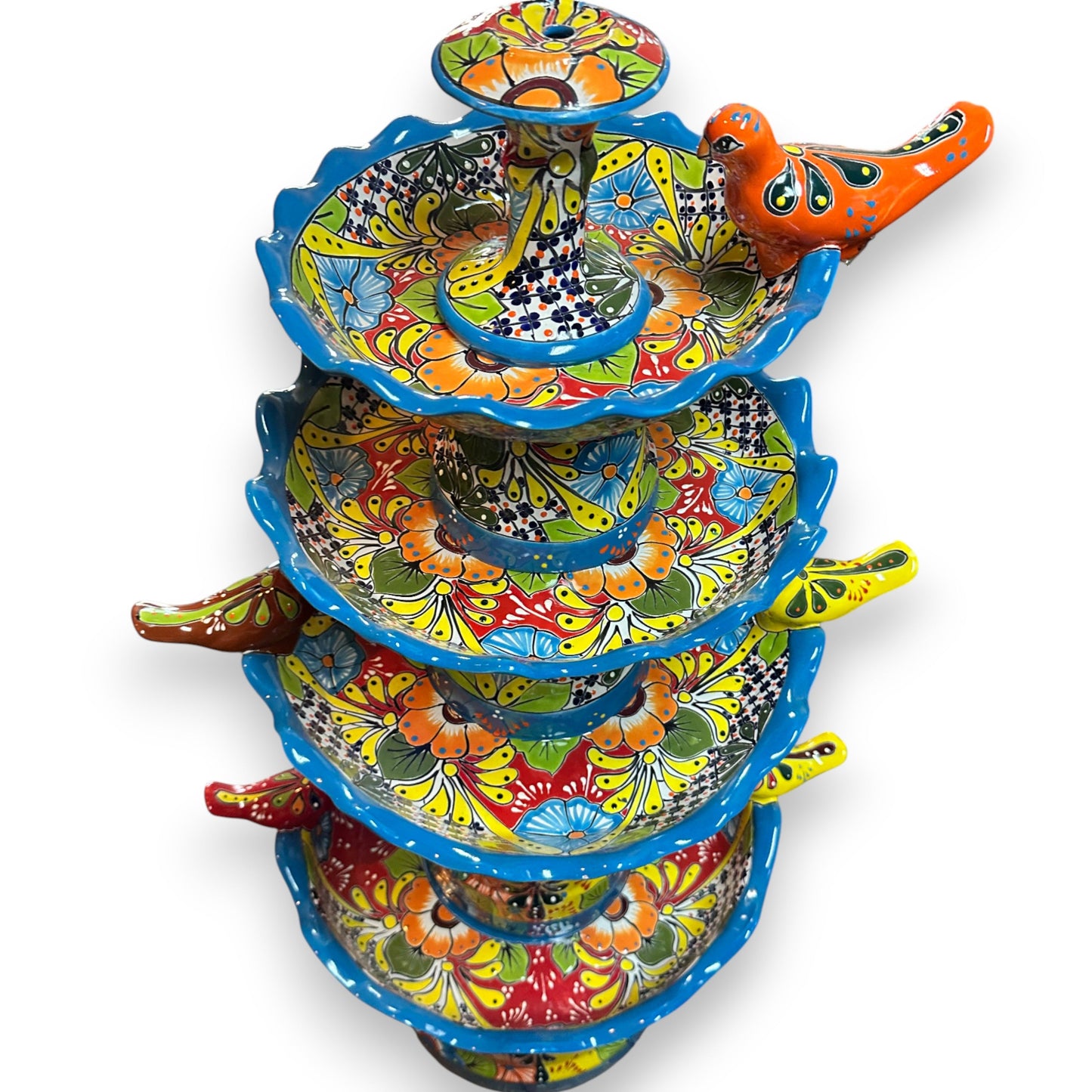 Grand Talavera Garden Fountain | Handcrafted Mexican Art