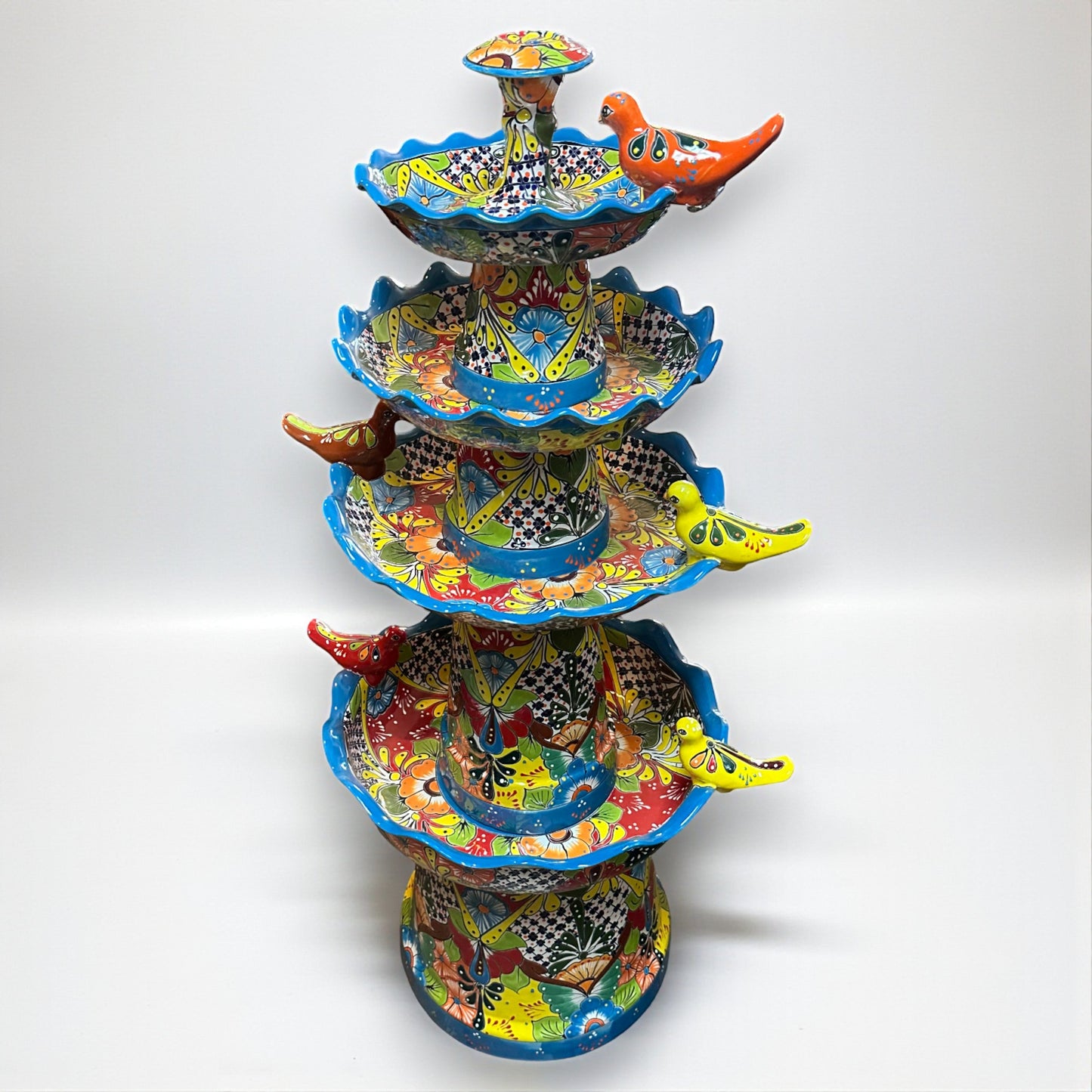 Grand Talavera Garden Fountain | Handcrafted Mexican Art