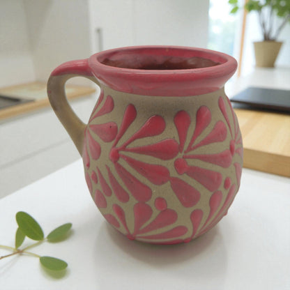 Wholesale Pink Talavera Mug | Authentic Handmade Mexican Clay Jarrito