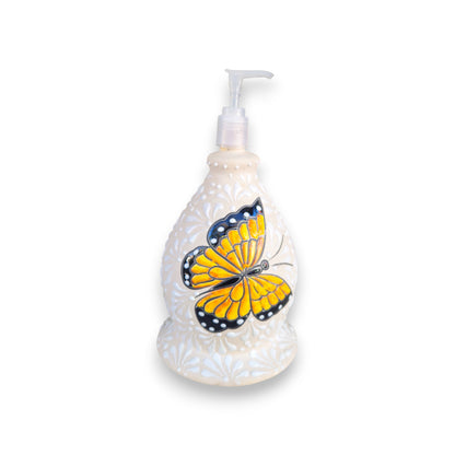 Talavera Butterfly Soap Dispenser | Hand-Painted Ceramic