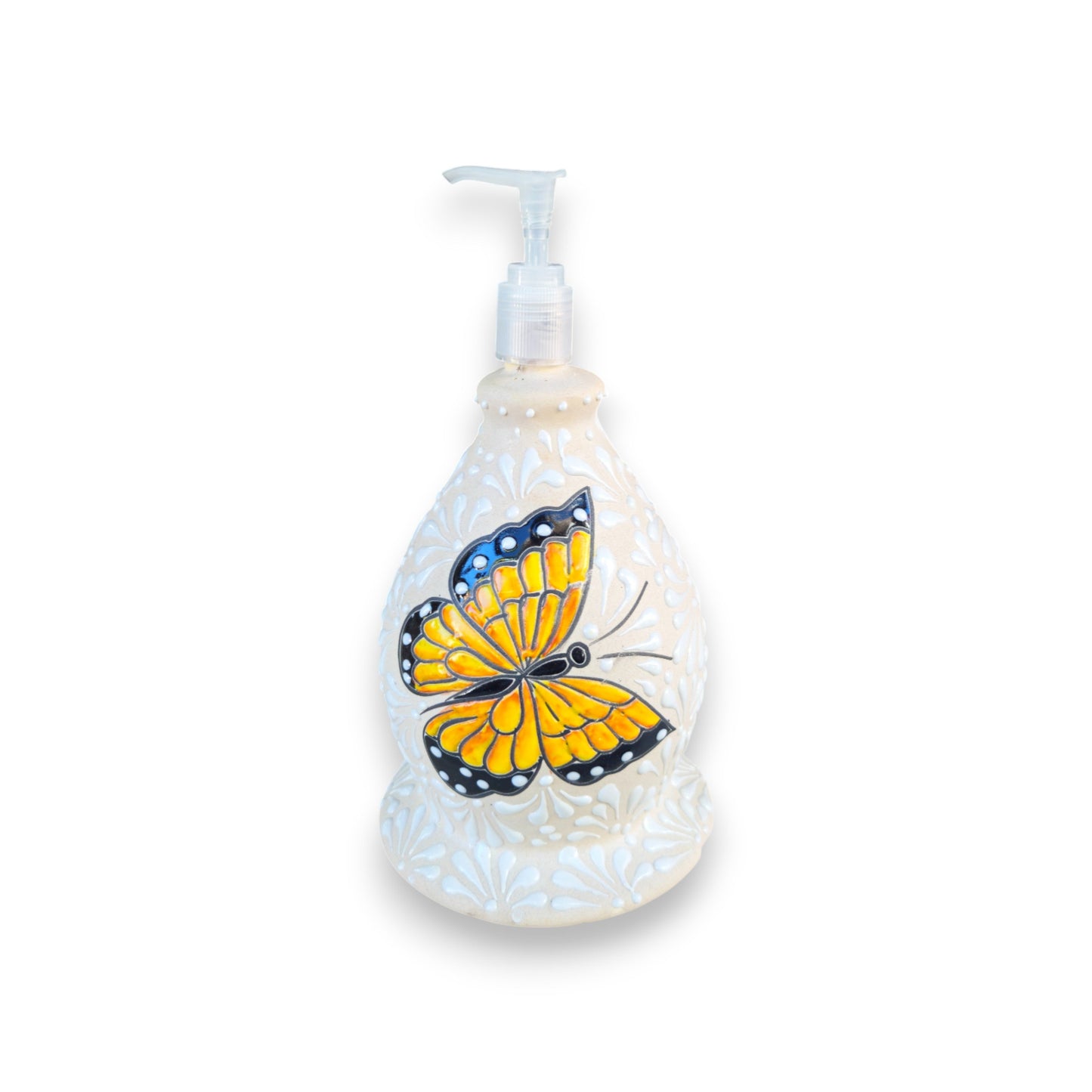 Talavera Butterfly Soap Dispenser | Hand-Painted Ceramic