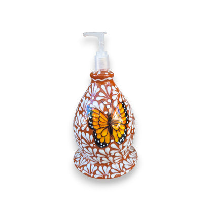 Talavera Butterfly Soap Dispenser | Hand-Painted Ceramic