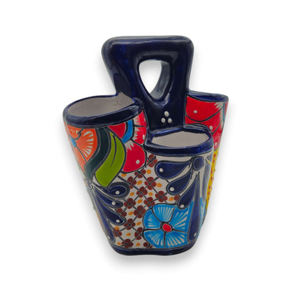 Talavera Utensil Holder | Colorful Handcrafted Mexican Organizer