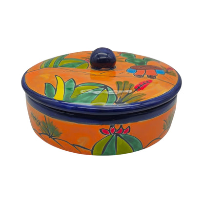 Handcrafted Talavera Tortilla Warmer | Colorful Mexican Sleeping Man Panchito