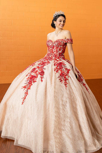 (LIVE 5) Beautiful Quinceanera Dress with Tulle and Embroidery - Elegant Off-Shoulder Design for Special Occasions