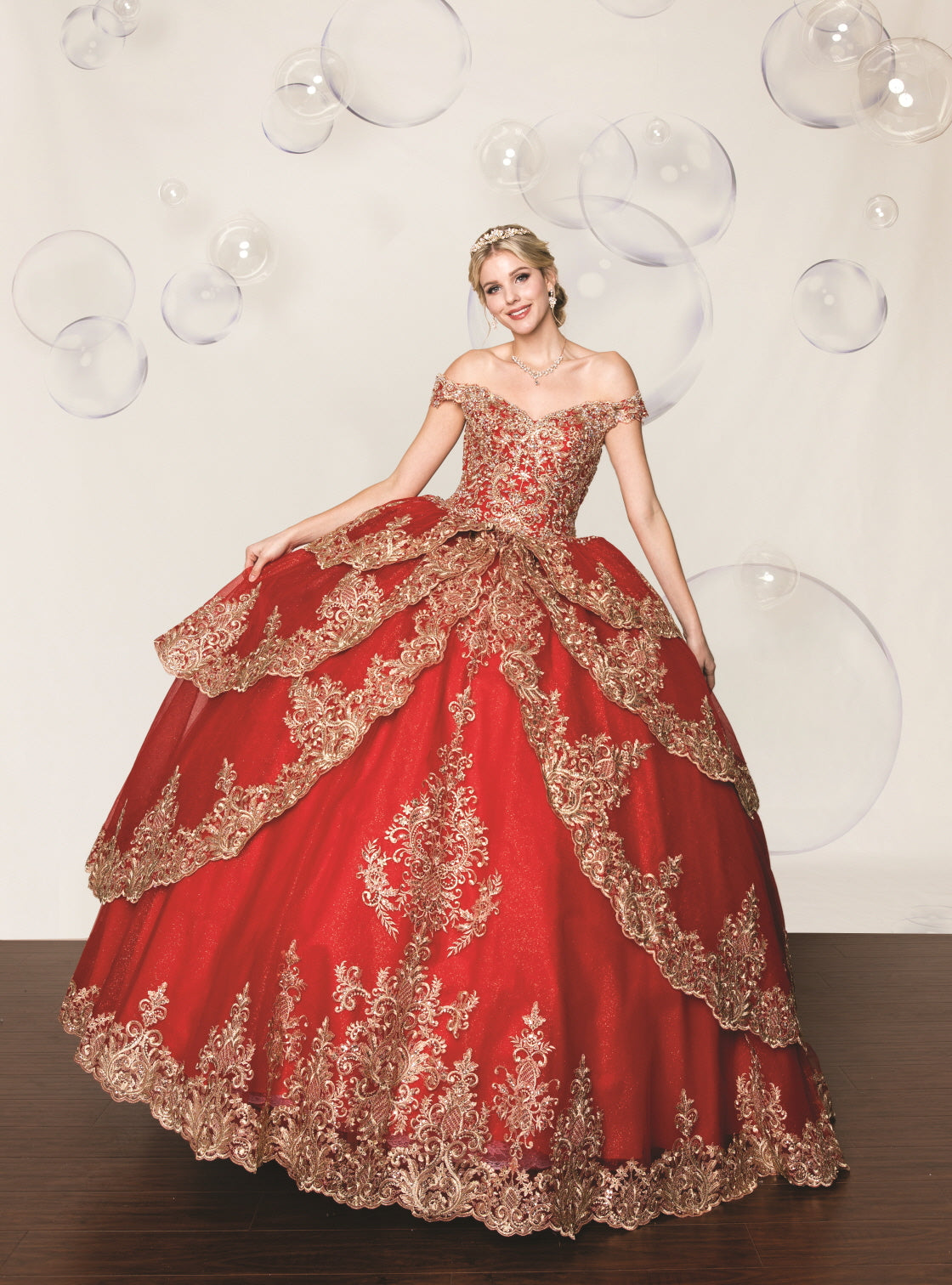 (LIVE 6) Beautiful Quinceanera Dress w/ Flower Design for Special Occasions