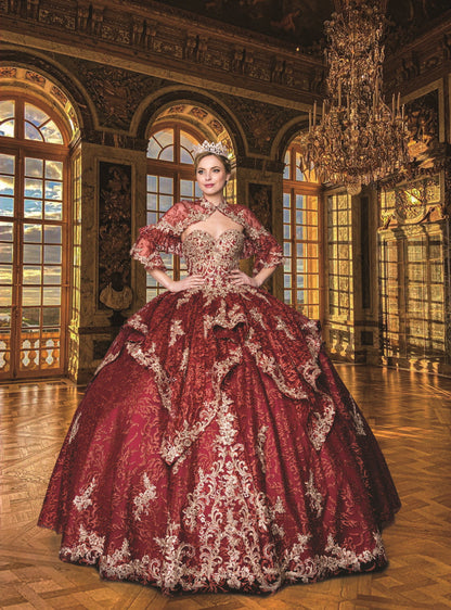 (Live 39)Quinceanera Ball Gown Dress ROYAL/GOLD BG/GOLD