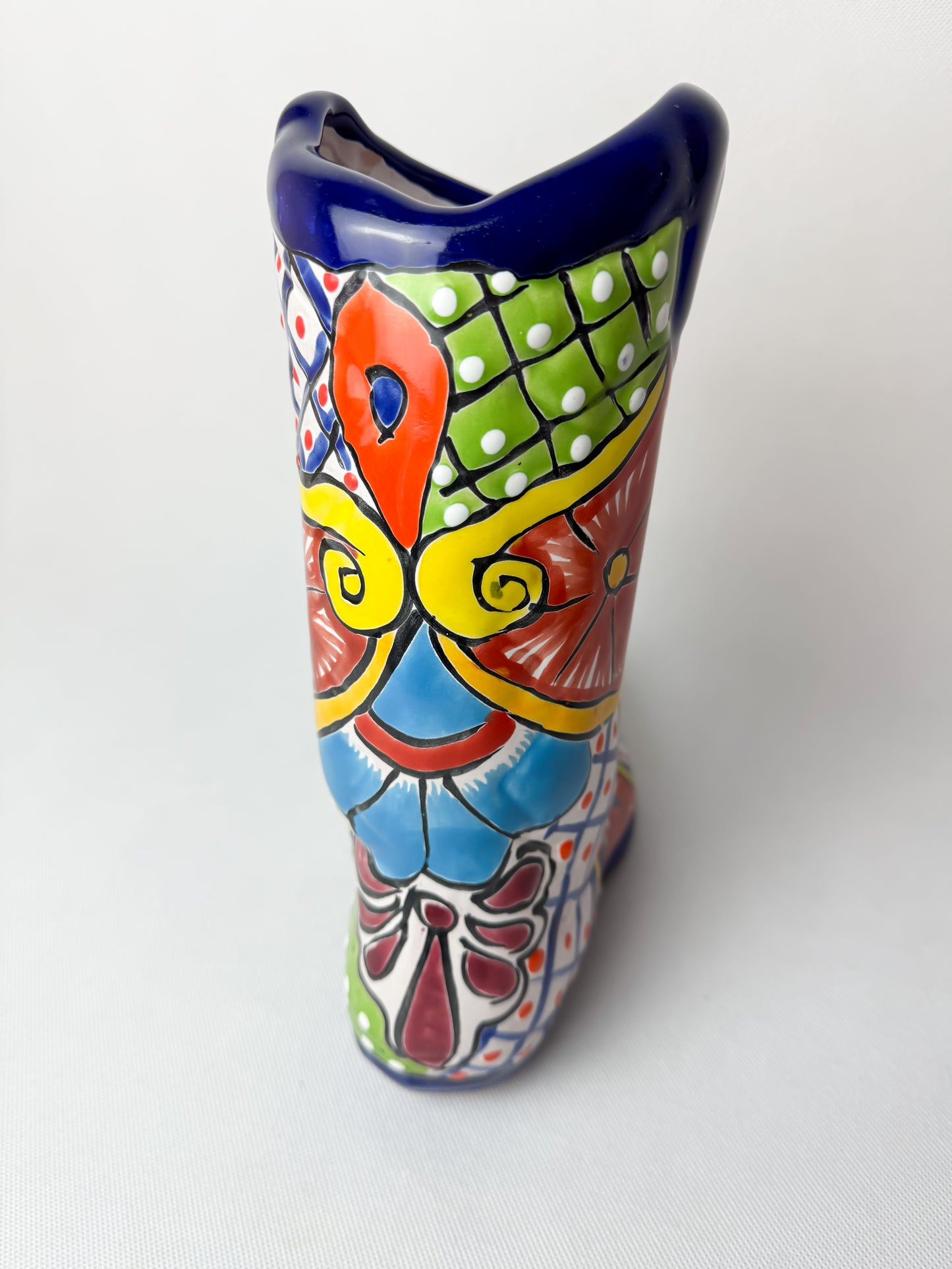 Cowboy Boot Planter 10 In Talavera Boot Vase Talavera Flower Pot Western Home Decor