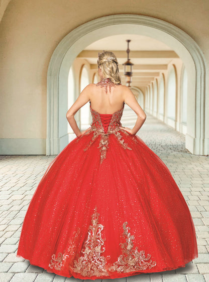 (Live 7)Beautiful Quinceanera Dress with Tulle and Embroidery - Elegant Red Ball Gown for Special Occasions