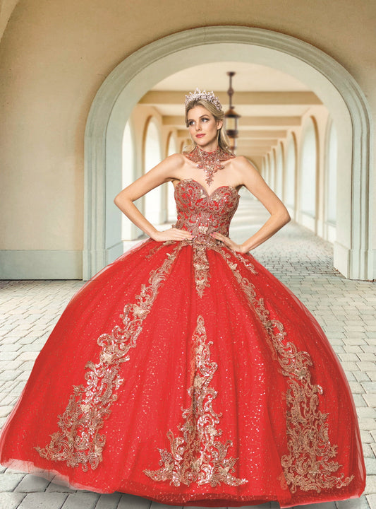 (Live 7)Beautiful Quinceanera Dress with Tulle and Embroidery - Elegant Red Ball Gown for Special Occasions