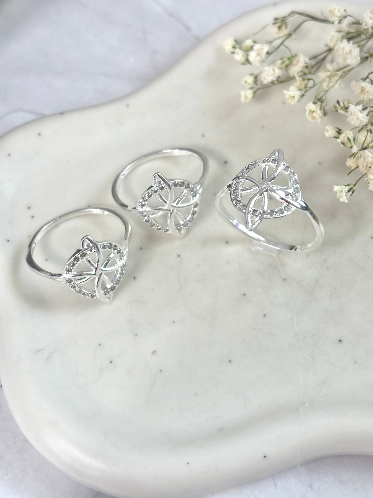 925 Sterling Silver Witch Knot Protection Ring - Anillo Nudo de Bruja Protección